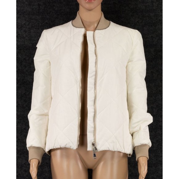$3995 BRUNELLO CUCINELLI REVERSIBLE QUILTED BOMBER JACKET IN CHALK SIZE 40 - Picture 7 of 16